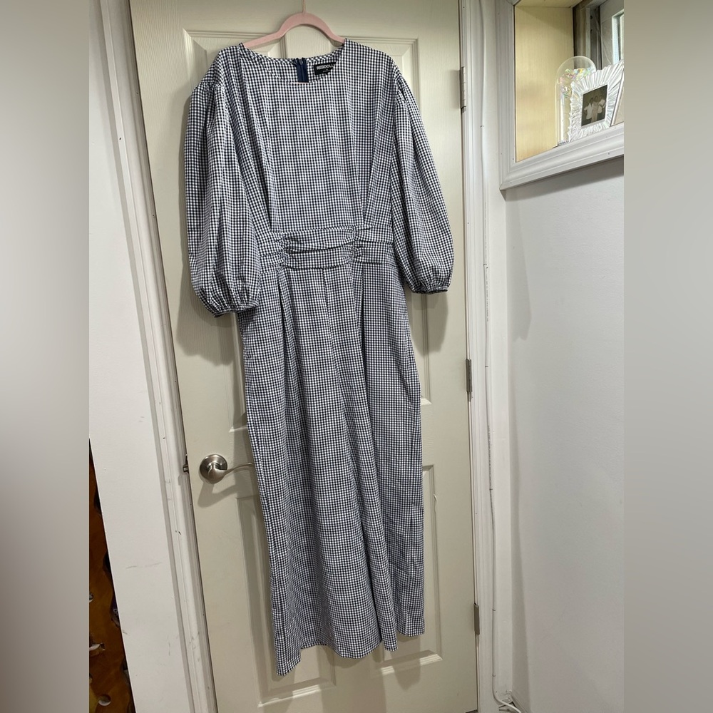 Ruched Waist Long Sleeve Wide Leg Jumpsuit